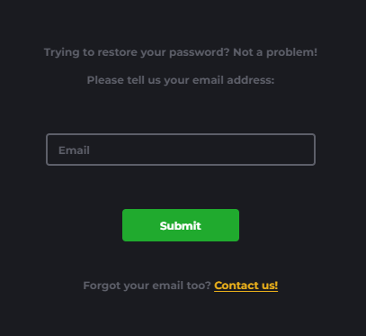 Password Reset Form with Email field